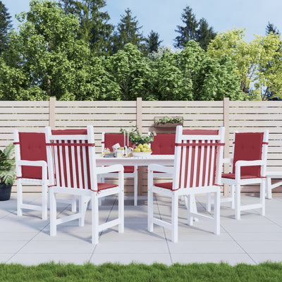 Cuscini da sedia da giardino Vidaxl 6 pezzi 100x50x3 cm Vino in tessuto Oxford rosso