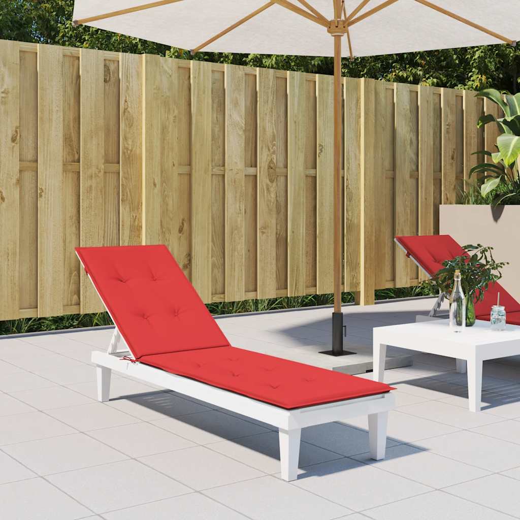 Cojín de silla de patio de Vidaxl (75+105) x50x4 cm rojo