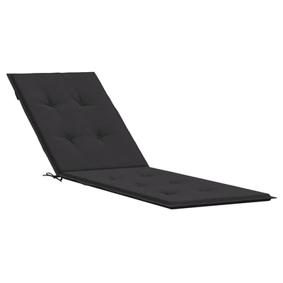 Cojín de silla de patio de Vidaxl (75+105) x50x4 cm negro