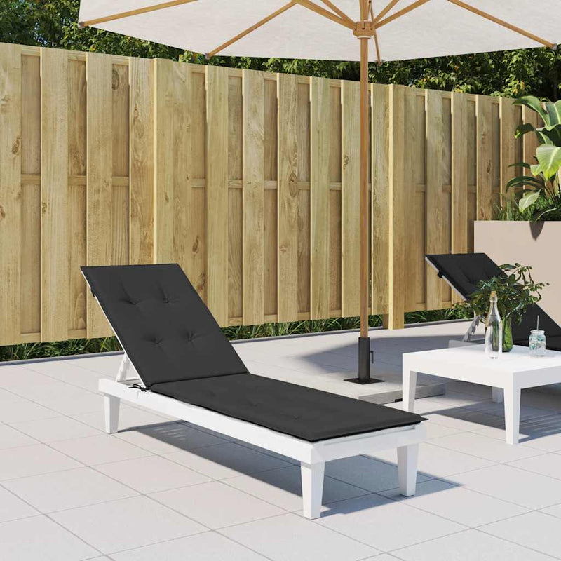 Cojín de silla de patio de Vidaxl (75+105) x50x4 cm negro