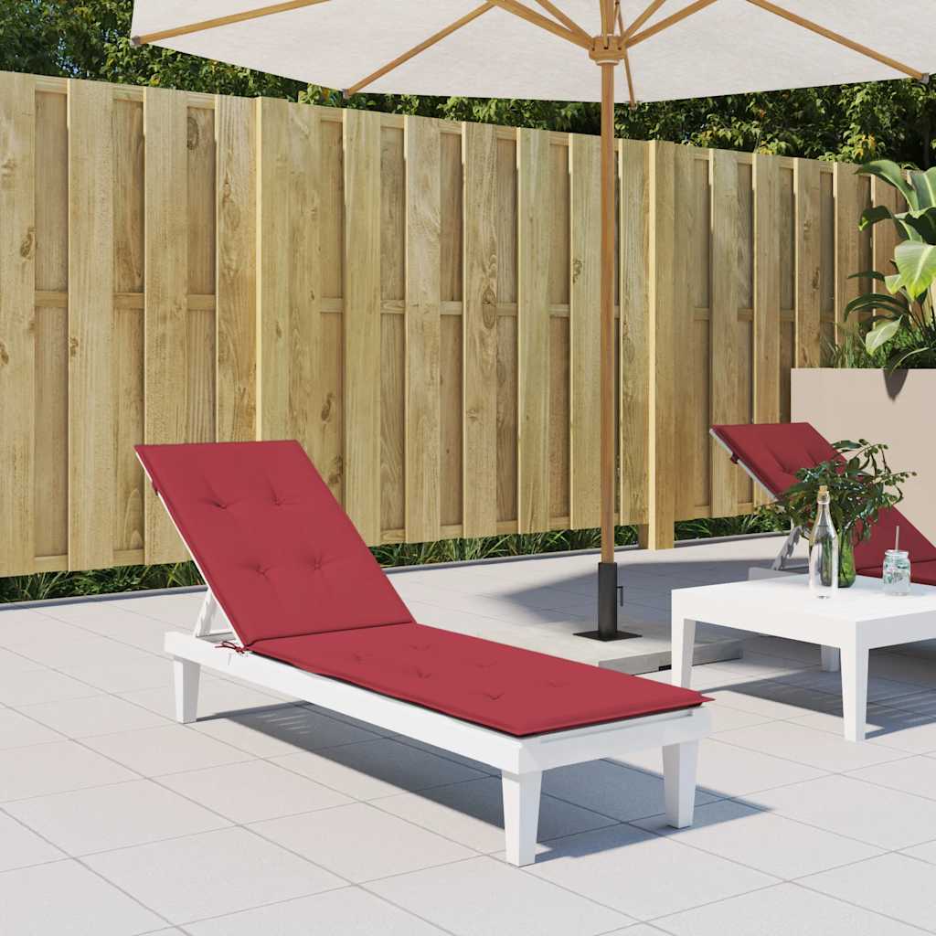 Cojín de silla de patio de Vidaxl (75+105) x50x4 cm vino rojo