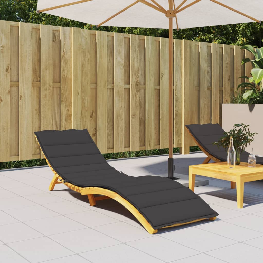 Vidaxl Lagger Cushion 200x60x3 cm tessuto oxford nero