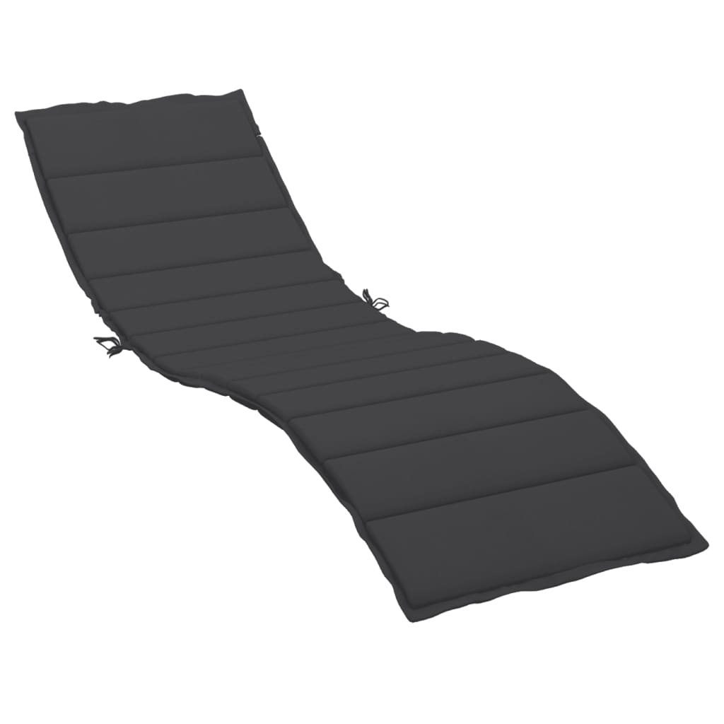 Vidaxl Lagger Cushion 200x70x3 cm tessuto oxford nero