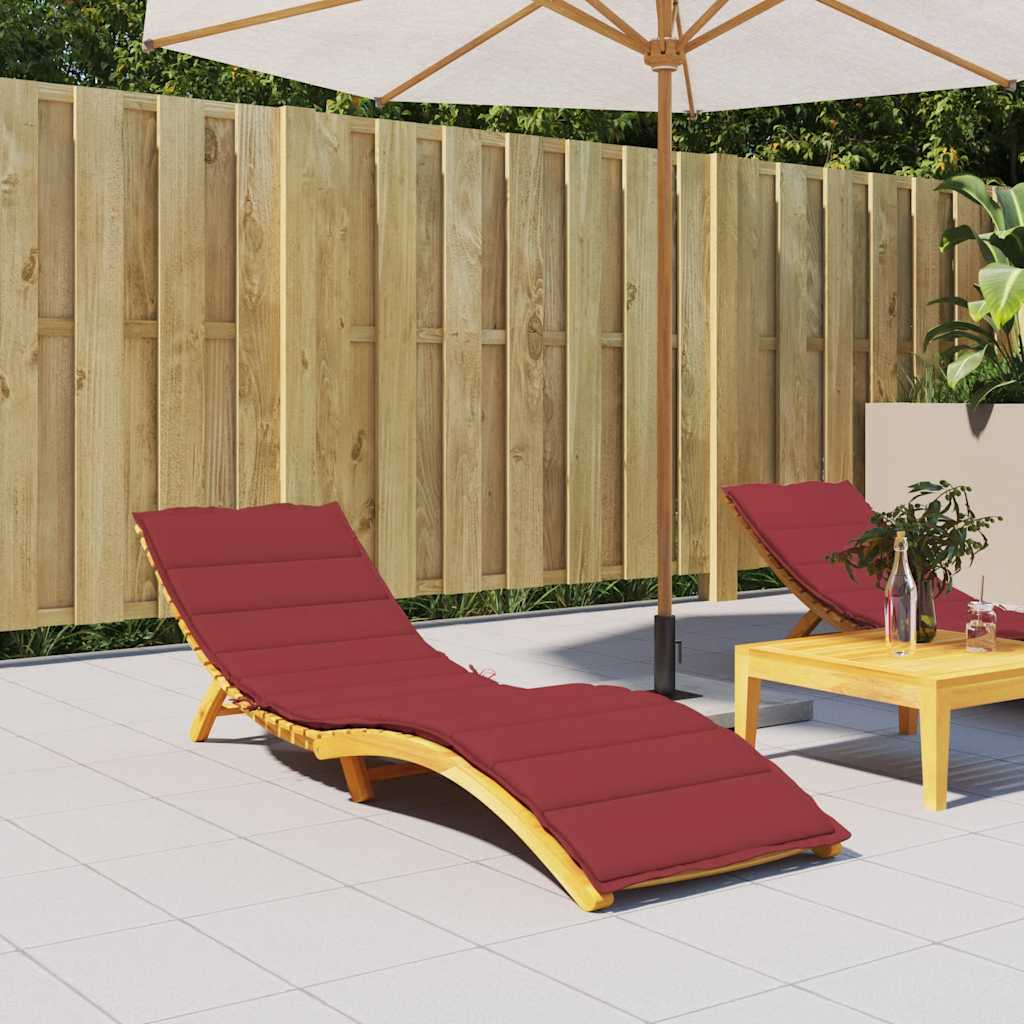 Cuscino per lettino Vidaxx 200x70x3 cm tessuto oxford rosso vino