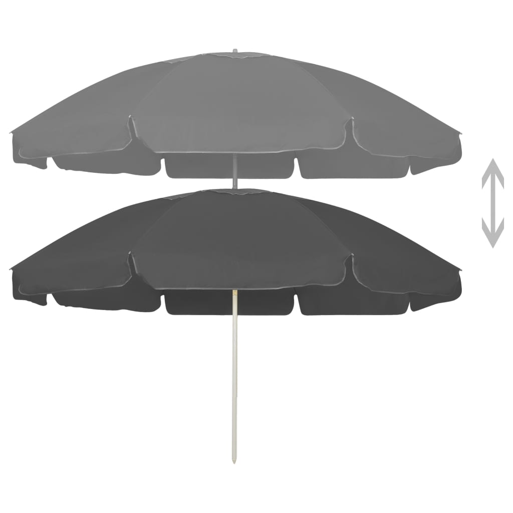 Sombrilla de playa VidaXL 240 cm antracita