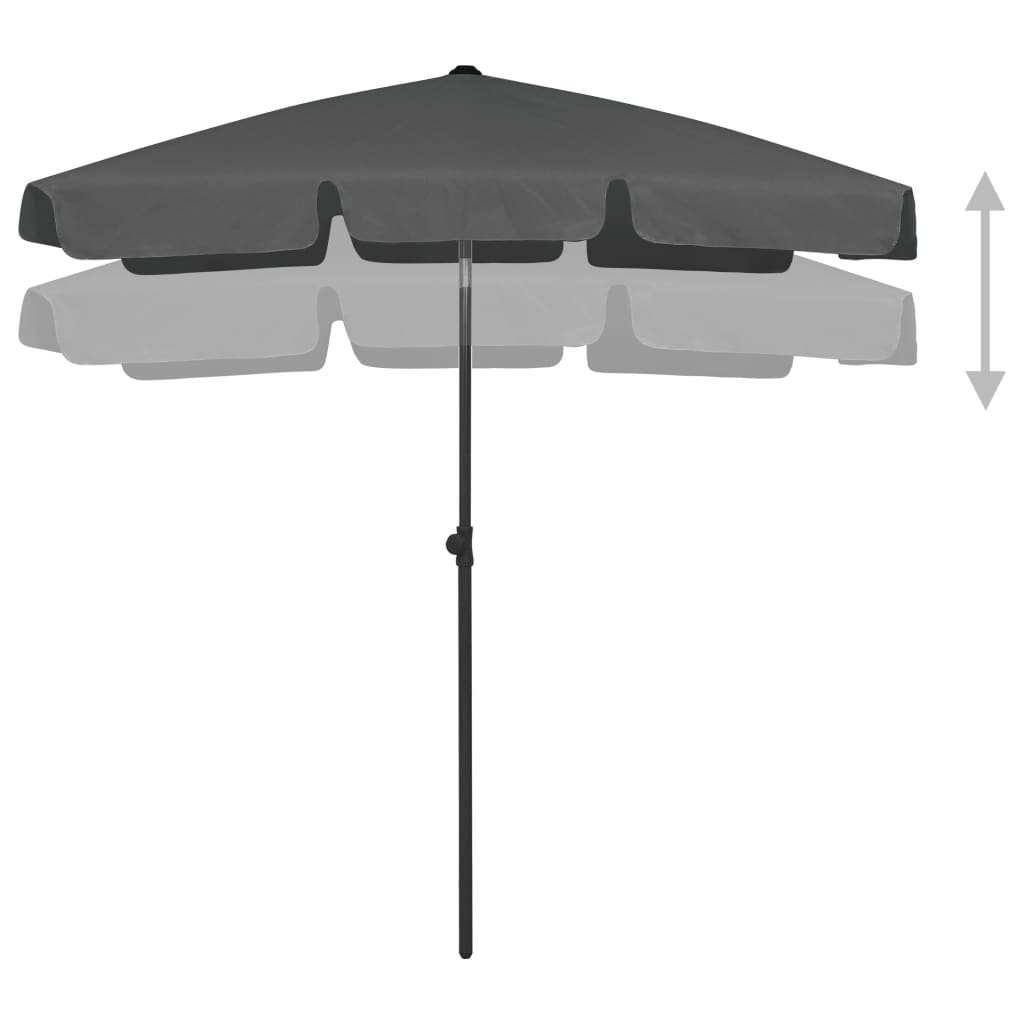 Vidaxl Strandparasol 180x120 cm antracite