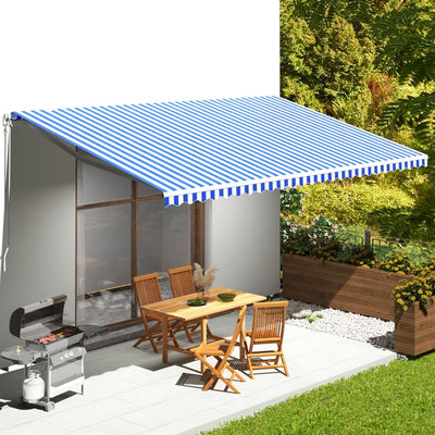 Panno sostitutivo Vidaxl per Luifel 6x3,5 m blu e bianco