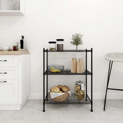 Vidaxl Storage Rack 3 capas 150 kg 60x35x76 cm negro