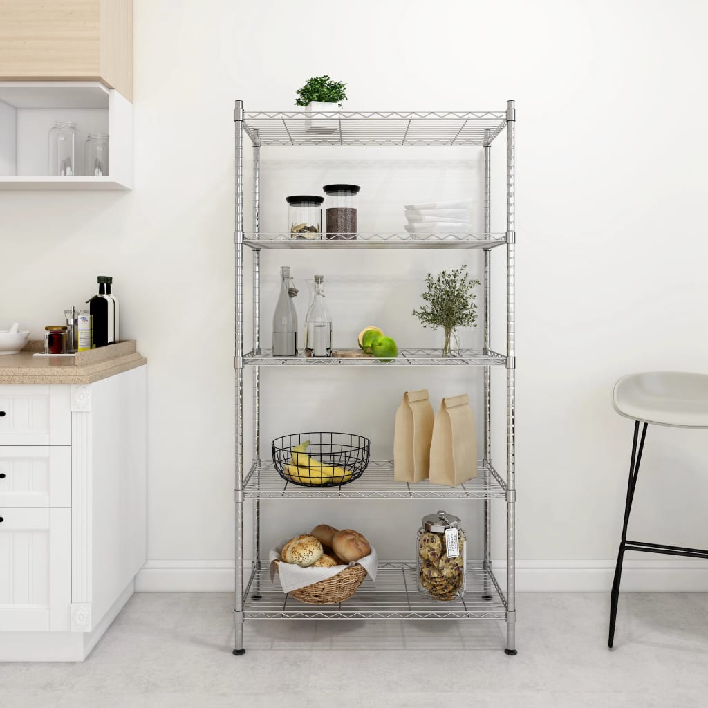 Vidaxl Storage Rack a 5 strati 250 kg 90x35x180 cm cromo-colorato