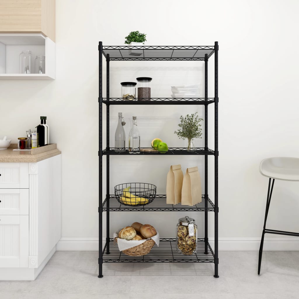 Vidaxl Storage Rack a 5 strati 250 kg 90x35x180 cm nero