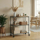 Vidaxl Storage Rack con ruote a 3 strati 60x35x81 cm 150 kg nero