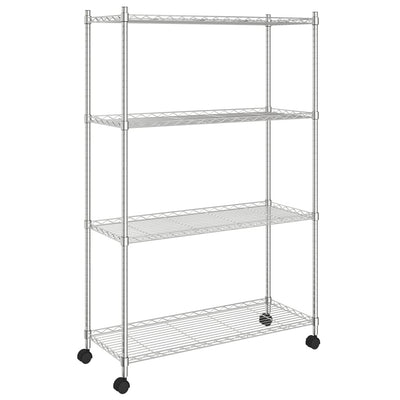 Vidaxl Storage Rack a 4 strati con ruote 200 kg 90x35x142 cm cromo color cromo