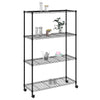 Vidaxl Storage Rack a 4 strati con ruote 200 kg 90x35x142 cm nero