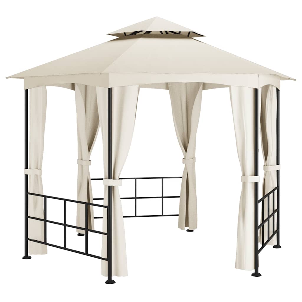 Gazebo Vidaxx con pareti laterali 3,1x2,7 m color crema