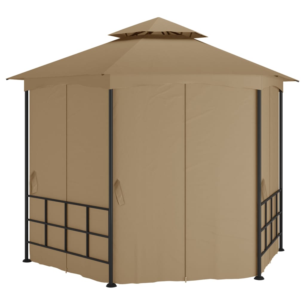 Gazebo Vidaxx con pareti laterali 3,1x2,7 m tortora