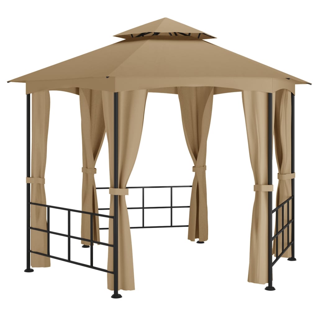 Gazebo Vidaxx con pareti laterali 3,1x2,7 m tortora