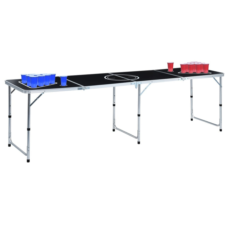 Vidaxl bier pong mesa con tazas y bolas plegables 240 cm