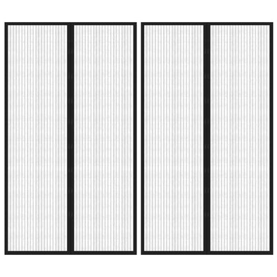 Cortinas de puerta de insectos Vidaxl 2 PCS Magnetic 200x80 cm Negro