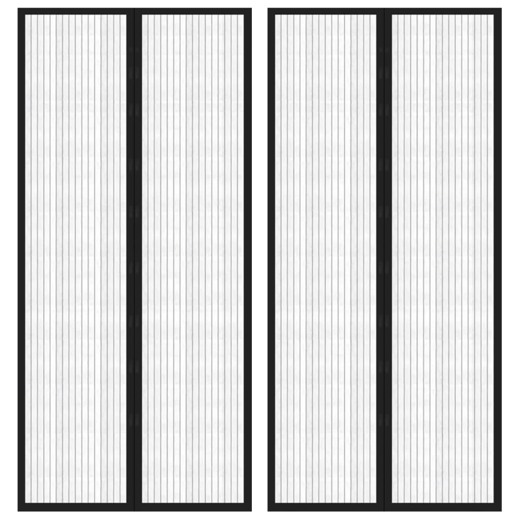 Tende per porte per insetti Vidaxl 2 pezzi magnetici 210x90 cm nero