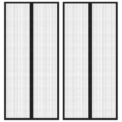 Vidaxl insectendeurgordijnen 2 st magnetisch 210x90 cm zwart