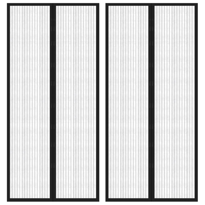 Vidaxl insectendeurgordijnen 2 st magnetisch 210x90 cm zwart