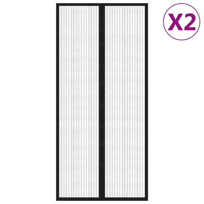 Cortinas de puerta de insectos Vidaxl 2 PCS Magnetic 210x90 cm Negro