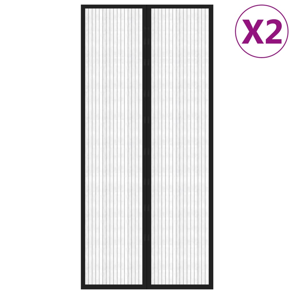 Tende per porte per insetti Vidaxl 2 pezzi magnetici 210x90 cm nero