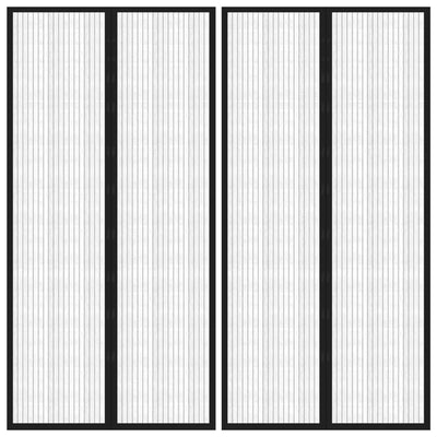 Cortinas de puerta de insectos Vidaxl 2 PCS Magnetic 220x100 cm Negro