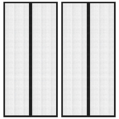 Cortinas de puerta de insectos Vidaxl 2 PCS Magnetic 220x110 cm Negro