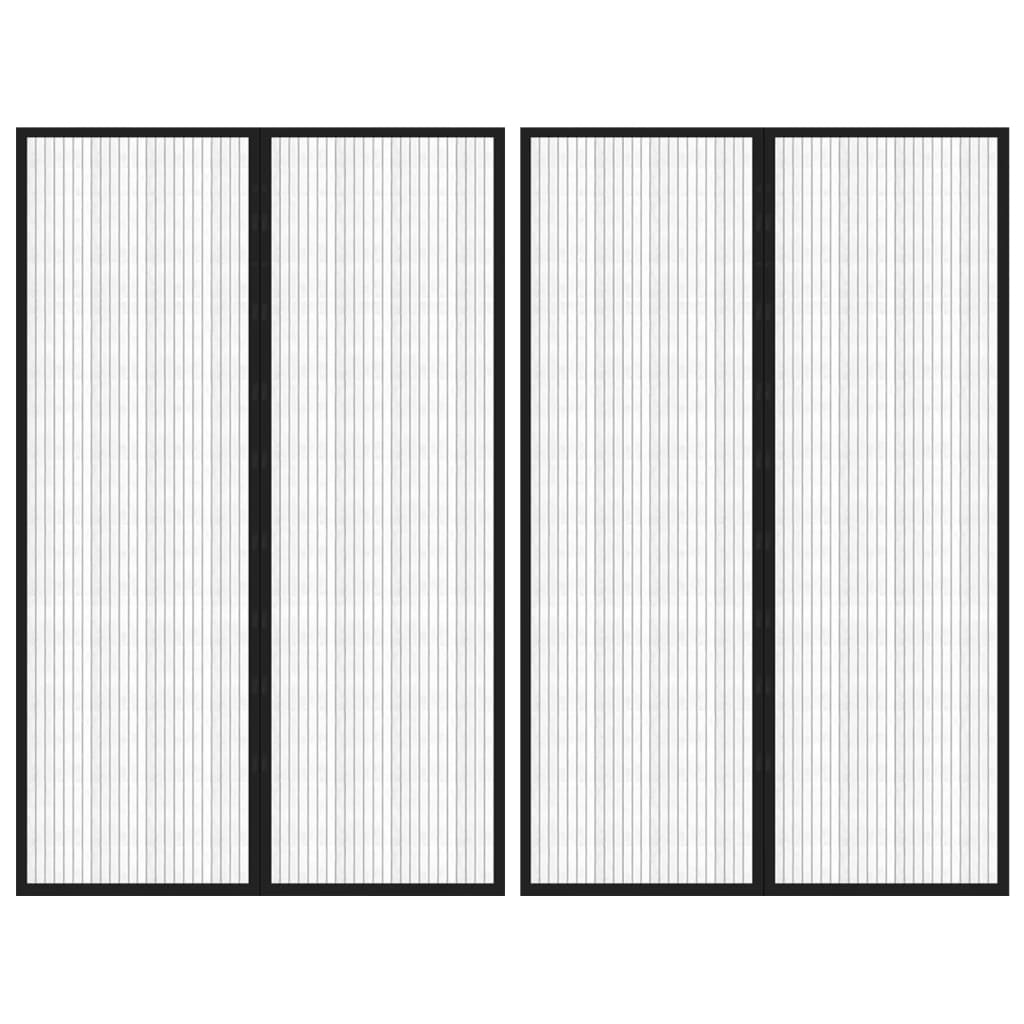 Tende per porte per insetti Vidaxl 2 pezzi magnetici 220x130 cm nero