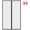 Cortinas de puerta de insectos Vidaxl 2 PCS Magnetic 220x130 cm Negro