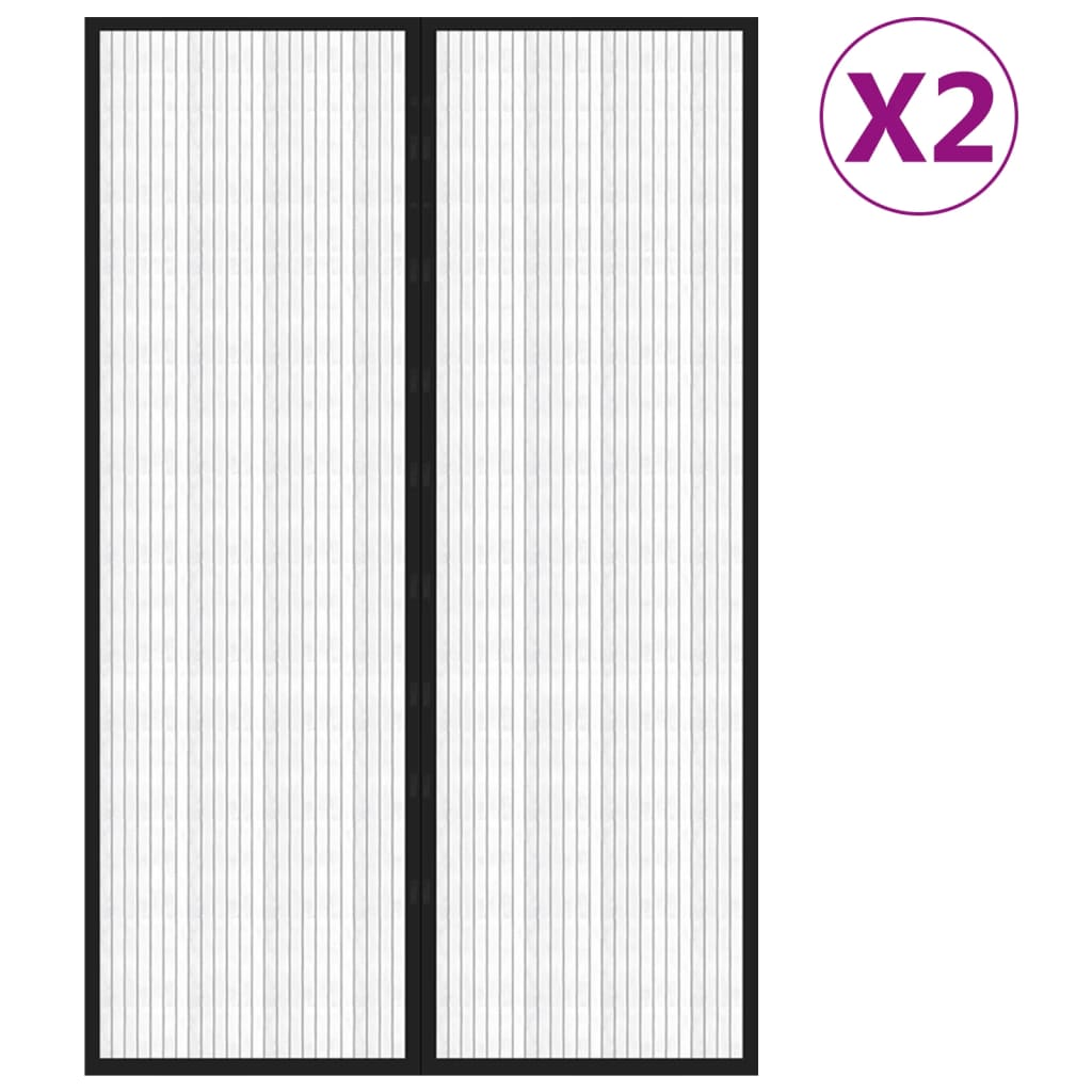 Tende per porte per insetti Vidaxl 2 pezzi magnetici 220x130 cm nero