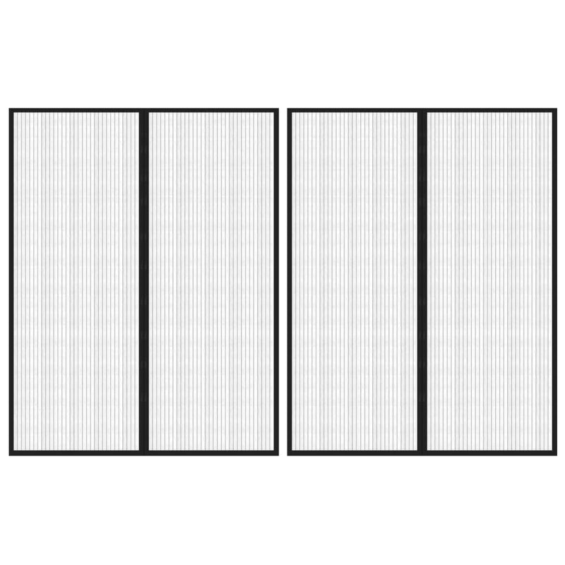 Cortinas de puerta de insectos Vidaxl 2 PCS Magnetic 230x160 cm Negro