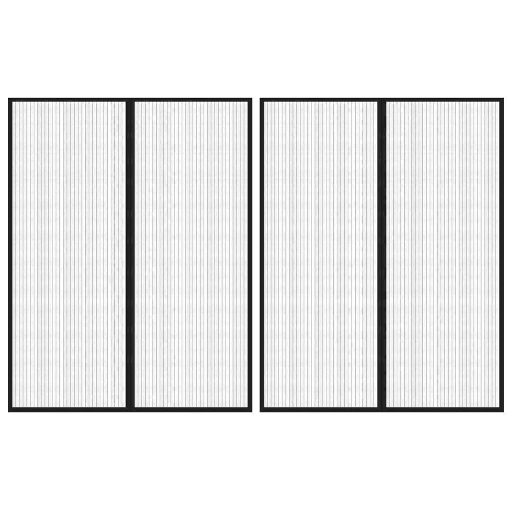 Cortinas de puerta de insectos Vidaxl 2 PCS Magnetic 230x160 cm Negro