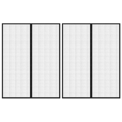Cortinas de puerta de insectos Vidaxl 2 PCS Magnetic 230x160 cm Negro