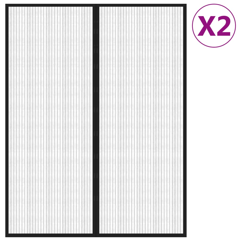 Cortinas de puerta de insectos Vidaxl 2 PCS Magnetic 230x160 cm Negro