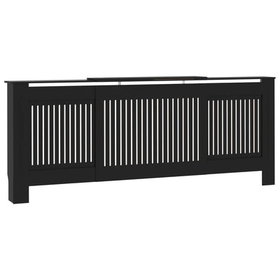 Vidaxl Construcción del radiador de 205 cm MDF Negro