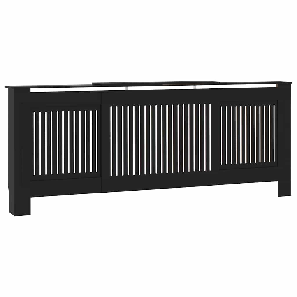 Vidaxl Construcción del radiador de 205 cm MDF Negro
