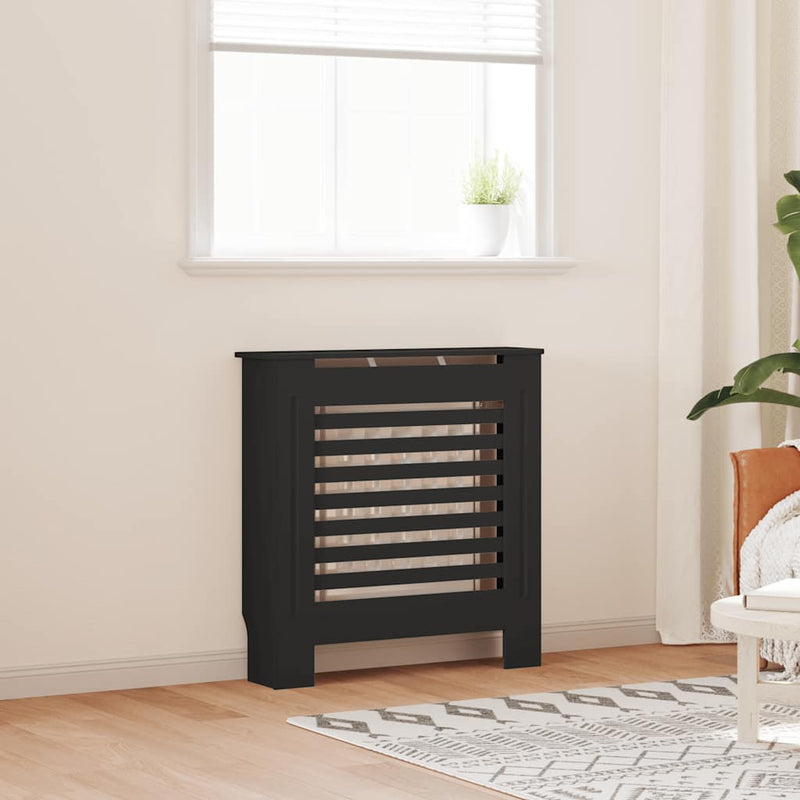 Vidaxl Construcción del radiador 78 cm MDF Negro