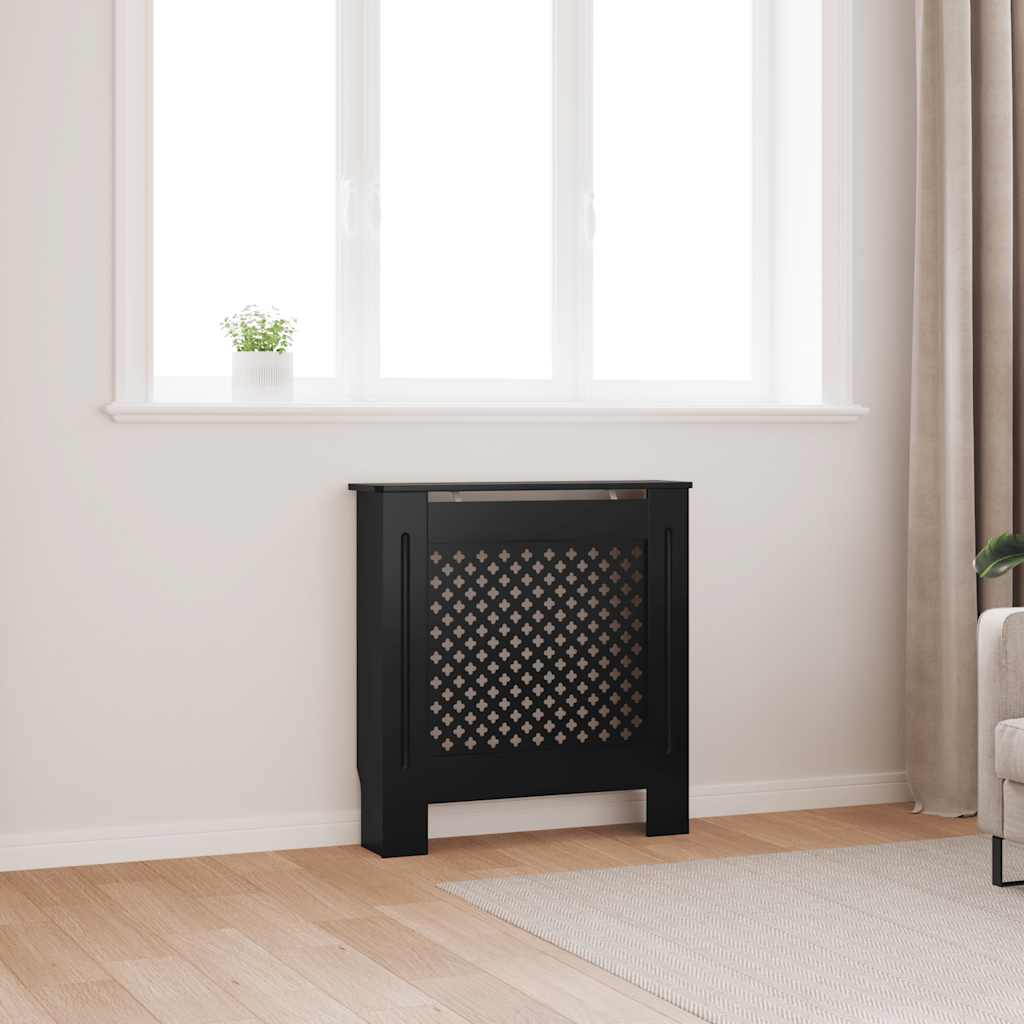 Vidaxl Construcción del radiador 78 cm MDF Negro