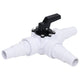 Vidaxl ball valve for swimming pool 3-way white and black