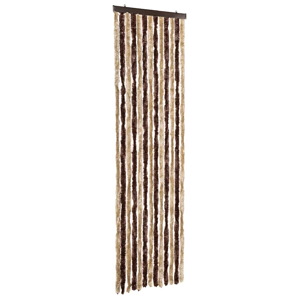 Vidaxl Fly Curtain 56x200 cm Chenille beige e marrone chiaro