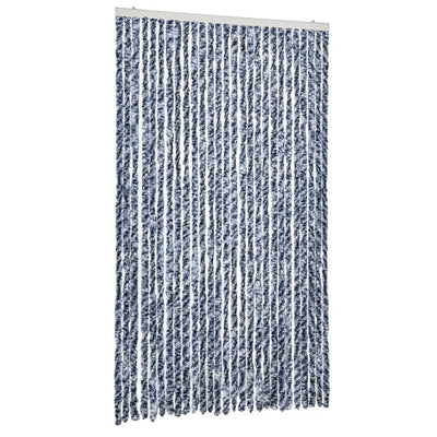 Cortina de mosca Vidaxl 118x220 cm Chenille azul y blanco