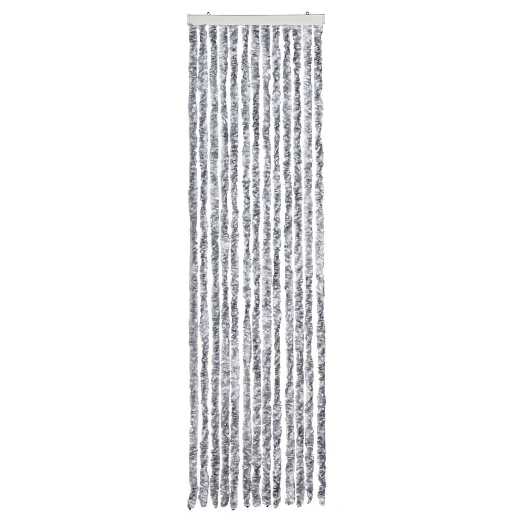 Cortina de mosca Vidaxl 56x200 cm Chenille White and Grey