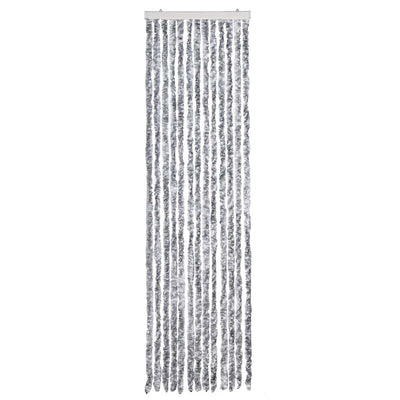 Cortina de mosca Vidaxl 56x200 cm Chenille White and Grey
