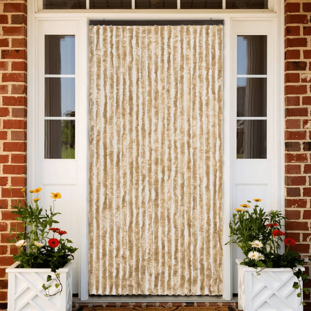 Vidaxl Fly Curtain 90x200 cm Chenille beige