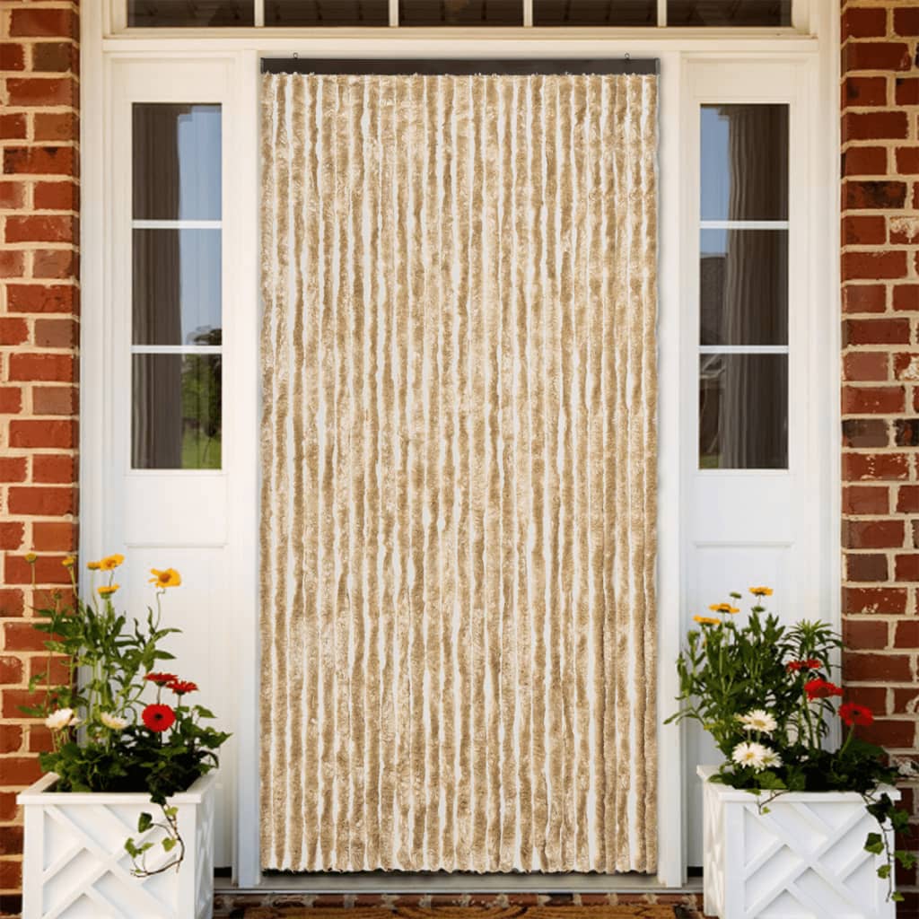 Cortina de mosca Vidaxl 118x220 cm chenille beige
