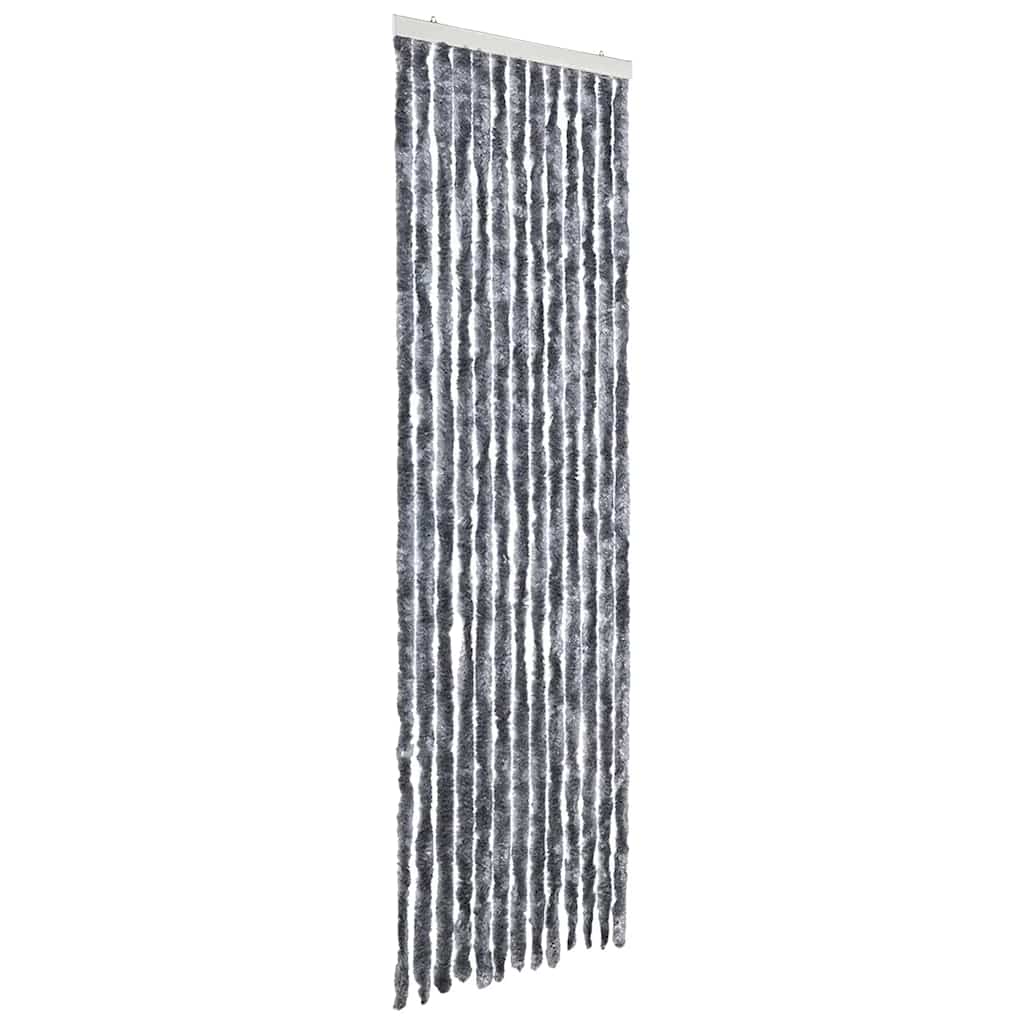 Cortina de mosca Vidaxl 56x200 cm chenille plateado
