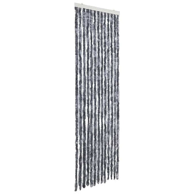 Cortina de mosca Vidaxl 56x200 cm chenille plateado