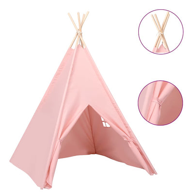 Tienda tipi infantil VidaXL con bolsa 120x120x150 cm rosa piel de melocotón